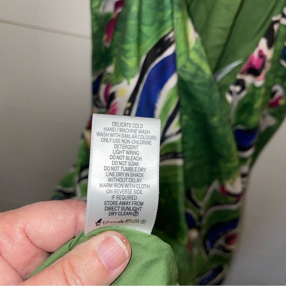 Aje Zorina Native Gumnut Green Floral Tie Midi Dress Womens Size 8 - Picture 11 of 15